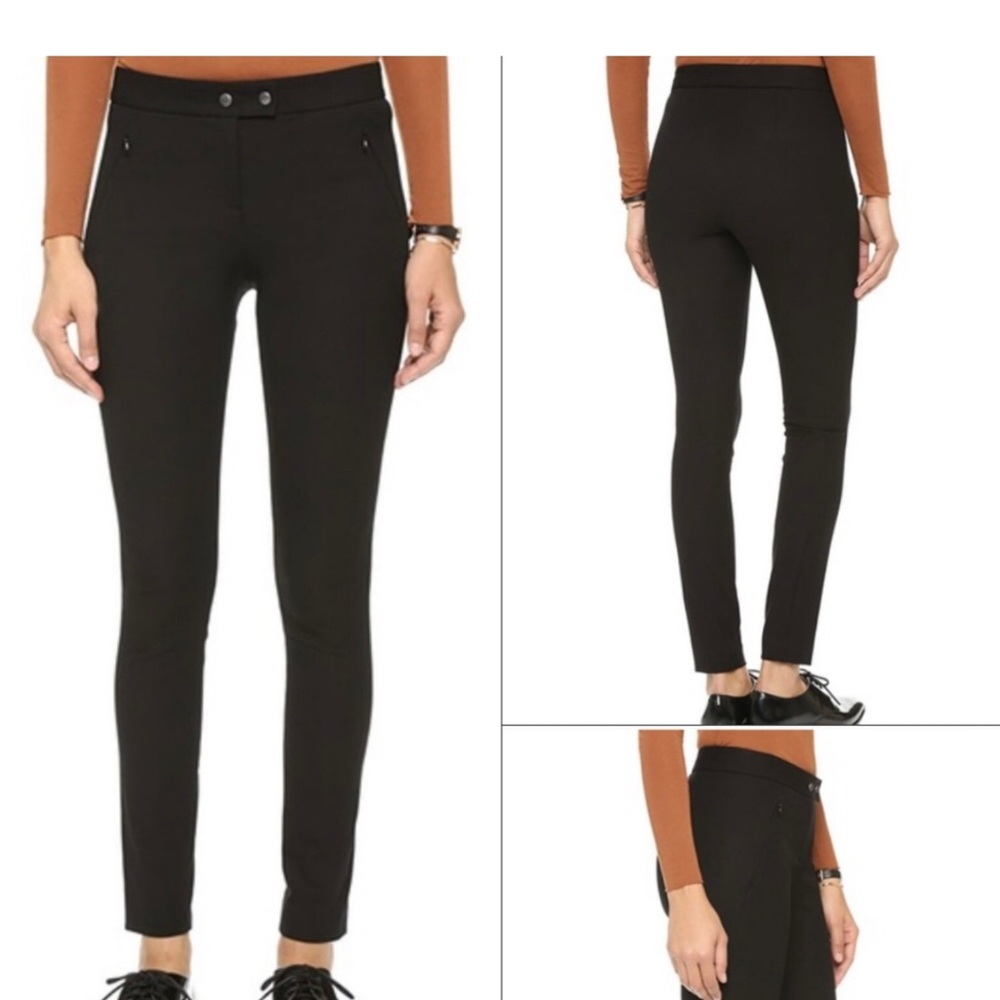 Theory Black Slim Ponte Ankle Pants